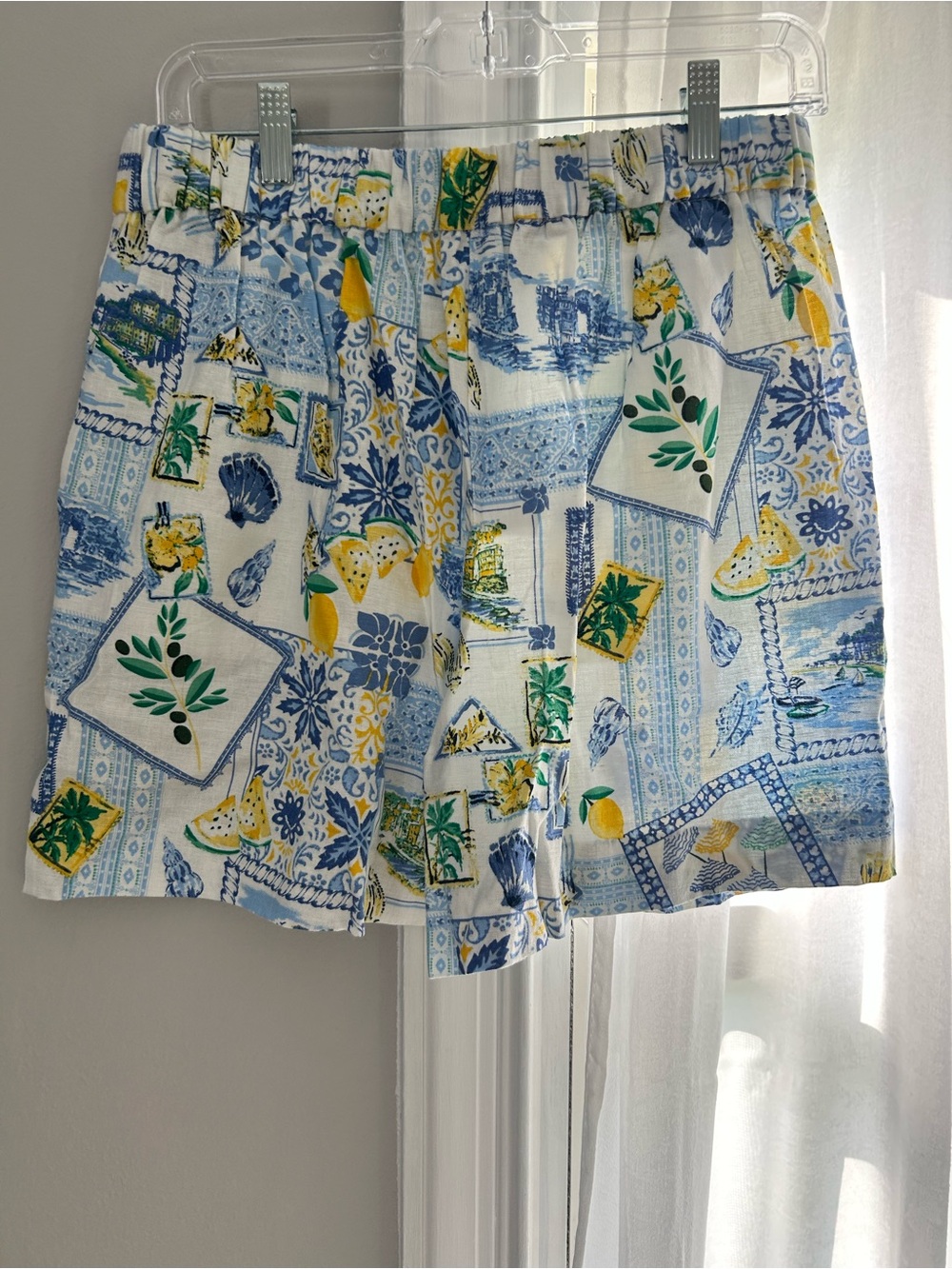 J.Crew Factory Mediterranean Print Linen-Blend Shorts NWT Size 6 - Picture 7 of 7